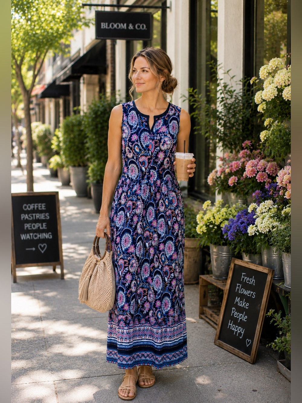 Talbots Paisley Border Print Sleeveless Midi Dress Size 6 NWT